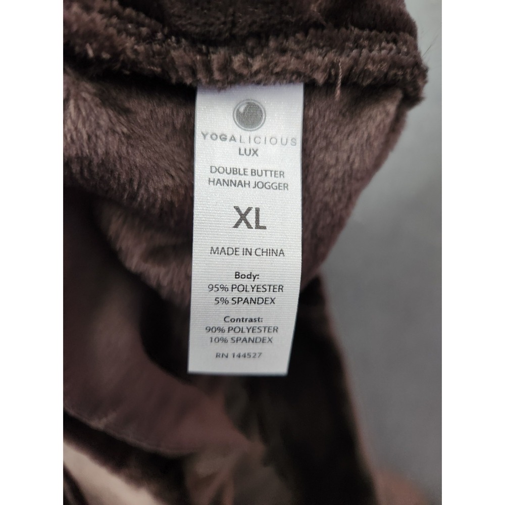 Yogalicious Lux Sz XL Double Butter Hannah Jogger NWT Pockets Chocolate Brown - Picture 7 of 10